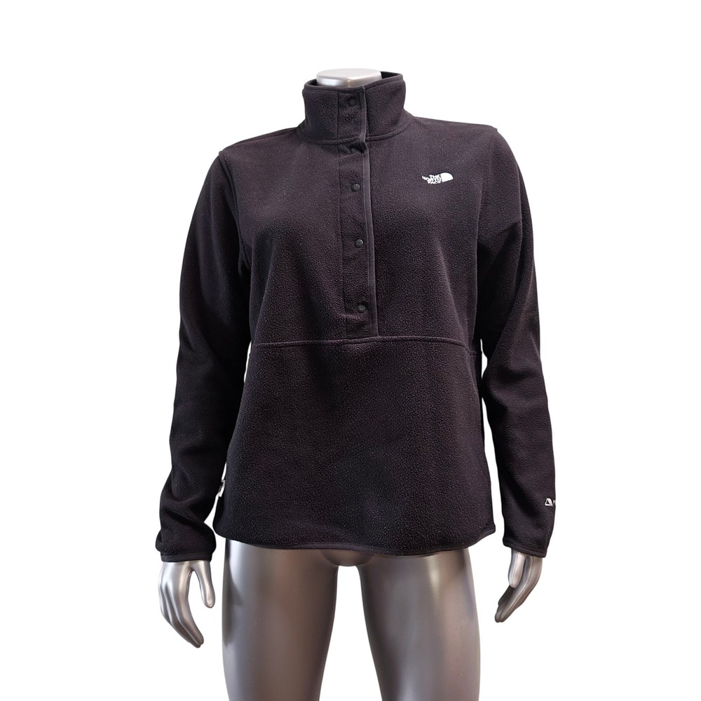 The North Face Women Large Black Polartec Fleece TKA Kataka Snap Neck Pullover
